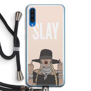CaseCompany Slay All Day: Samsung Galaxy A50 Transparant Hoesje met koord