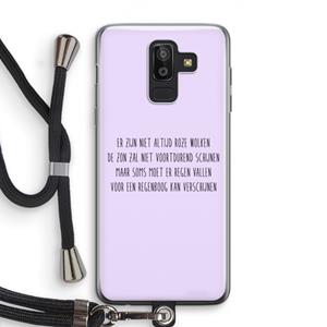 CaseCompany Regenboog: Samsung Galaxy J8 (2018) Transparant Hoesje met koord