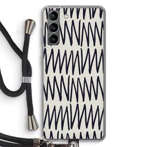 CaseCompany Marrakech Zigzag: Samsung Galaxy S21 Transparant Hoesje met koord