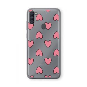 CaseCompany Ondersteboven verliefd: Samsung Galaxy A11 Transparant Hoesje