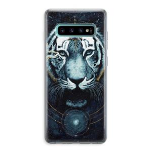 CaseCompany Darkness Tiger: Samsung Galaxy S10 Plus Transparant Hoesje