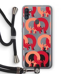 CaseCompany Dogs: Samsung Galaxy A11 Transparant Hoesje met koord