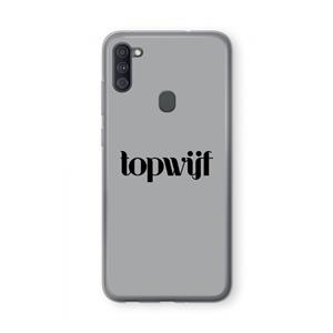 CaseCompany Topwijf Grijs Zwart: Samsung Galaxy A11 Transparant Hoesje
