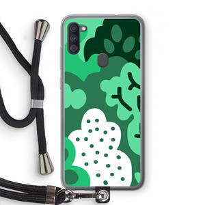 CaseCompany Bushes: Samsung Galaxy A11 Transparant Hoesje met koord