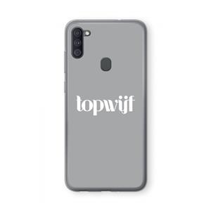 CaseCompany Topwijf Grijs Wit: Samsung Galaxy A11 Transparant Hoesje