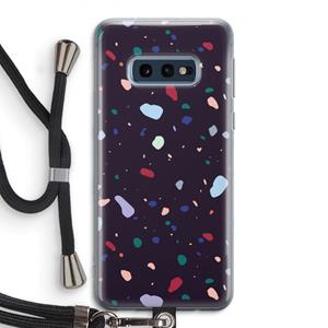 CaseCompany Dark Rounded Terrazzo: Samsung Galaxy S10e Transparant Hoesje met koord
