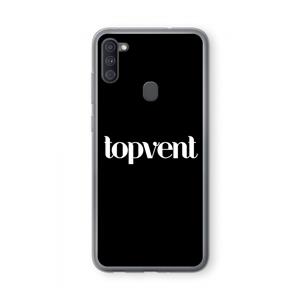 CaseCompany Topvent Zwart: Samsung Galaxy A11 Transparant Hoesje