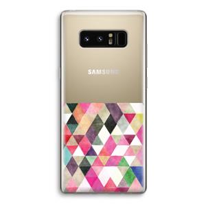 CaseCompany Gekleurde driehoekjes: Samsung Galaxy Note 8 Transparant Hoesje