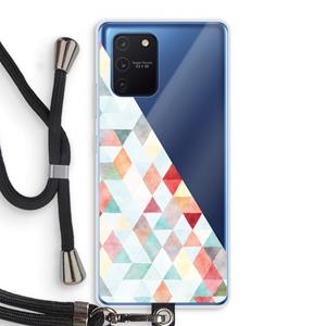 CaseCompany Gekleurde driehoekjes pastel: Samsung Galaxy Note 10 Lite Transparant Hoesje met koord