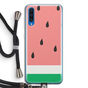 CaseCompany Watermeloen: Samsung Galaxy A50 Transparant Hoesje met koord
