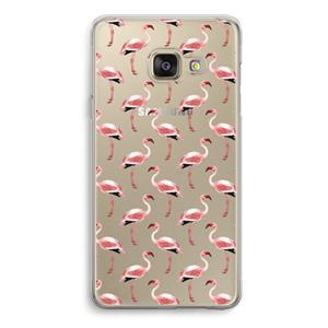 CaseCompany Flamingoprint groen: Samsung A3 (2017) Transparant Hoesje