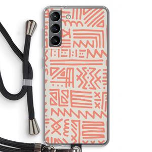 CaseCompany Marrakech Pink: Samsung Galaxy S21 Transparant Hoesje met koord