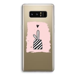 CaseCompany Zwart-wit cactus: Samsung Galaxy Note 8 Transparant Hoesje