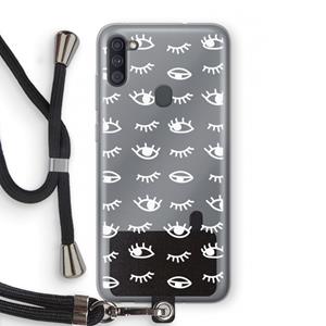 CaseCompany Eye pattern #3: Samsung Galaxy A11 Transparant Hoesje met koord