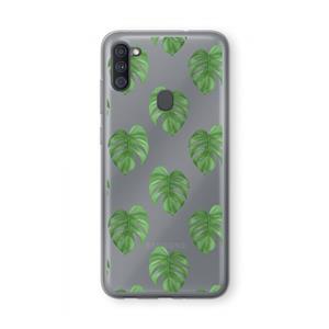 CaseCompany Monstera leaves: Samsung Galaxy A11 Transparant Hoesje