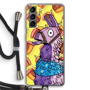 CaseCompany Loot Burger: Samsung Galaxy S21 Transparant Hoesje met koord