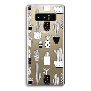 CaseCompany Cactusmotief: Samsung Galaxy Note 8 Transparant Hoesje