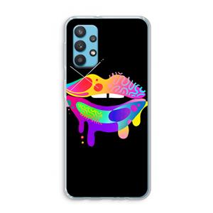 CaseCompany Lip Palette: Samsung Galaxy A32 4G Transparant Hoesje