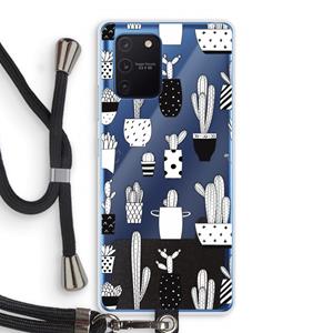 CaseCompany Cactusmotief: Samsung Galaxy Note 10 Lite Transparant Hoesje met koord