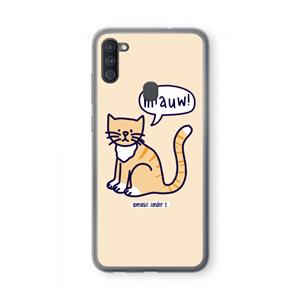 CaseCompany Miauw: Samsung Galaxy A11 Transparant Hoesje