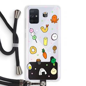 CaseCompany Happy bento friends: Samsung Galaxy A71 Transparant Hoesje met koord