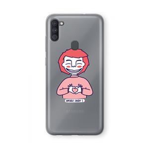 CaseCompany Hartje: Samsung Galaxy A11 Transparant Hoesje