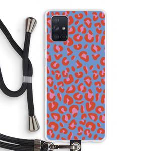CaseCompany Leopard blue: Samsung Galaxy A71 Transparant Hoesje met koord