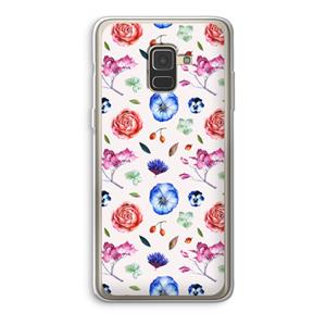 CaseCompany Bloemetjes: Samsung Galaxy A8 (2018) Transparant Hoesje