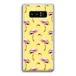 CaseCompany Flamingo's geel: Samsung Galaxy Note 8 Transparant Hoesje
