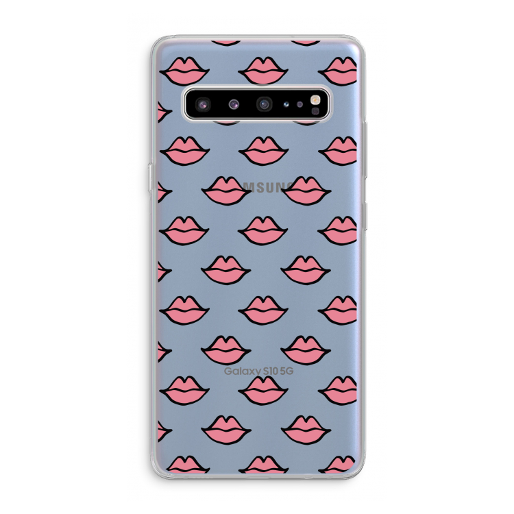 CaseCompany Lipjes: Samsung Galaxy S10 5G Transparant Hoesje