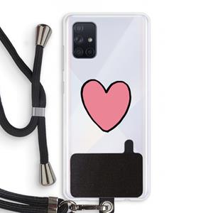 CaseCompany Hartje: Samsung Galaxy A71 Transparant Hoesje met koord