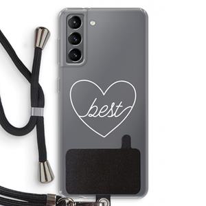 CaseCompany Best heart pastel: Samsung Galaxy S21 Transparant Hoesje met koord