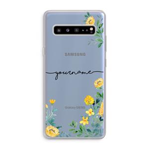 CaseCompany Gele bloemen: Samsung Galaxy S10 5G Transparant Hoesje