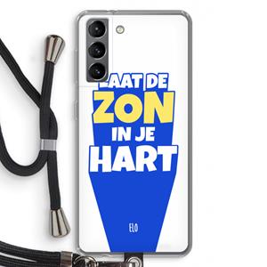 CaseCompany Laat de zon in je hart: Samsung Galaxy S21 Transparant Hoesje met koord