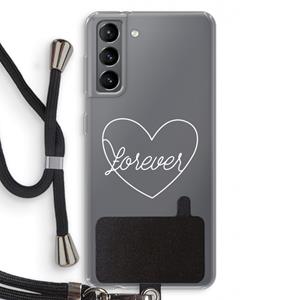 CaseCompany Forever heart pastel: Samsung Galaxy S21 Transparant Hoesje met koord