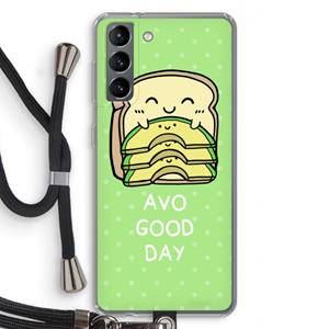 CaseCompany Avo Good Day: Samsung Galaxy S21 Transparant Hoesje met koord