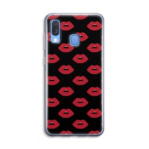 CaseCompany Lips: Samsung Galaxy A40 Transparant Hoesje