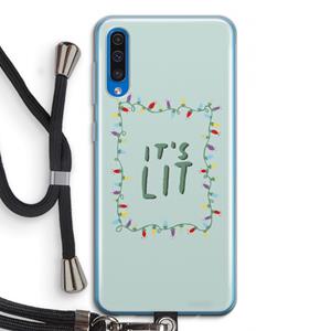 CaseCompany It's Lit: Samsung Galaxy A50 Transparant Hoesje met koord
