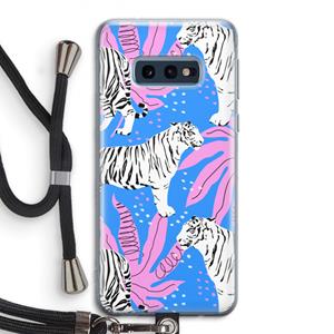 CaseCompany Tijger: Samsung Galaxy S10e Transparant Hoesje met koord