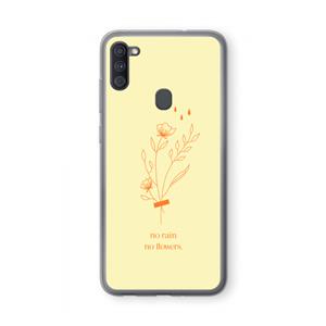 CaseCompany No rain no flowers: Samsung Galaxy A11 Transparant Hoesje