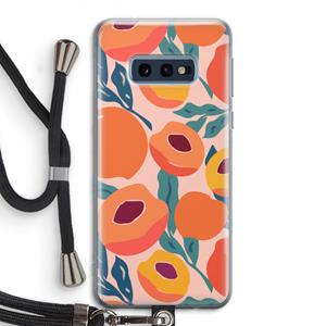 CaseCompany Perzik: Samsung Galaxy S10e Transparant Hoesje met koord
