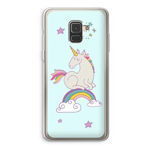 CaseCompany Regenboog eenhoorn: Samsung Galaxy A8 (2018) Transparant Hoesje