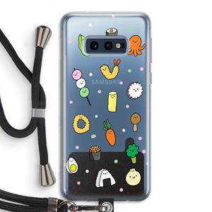 CaseCompany Happy bento friends: Samsung Galaxy S10e Transparant Hoesje met koord