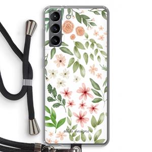 CaseCompany Botanical sweet flower heaven: Samsung Galaxy S21 Transparant Hoesje met koord