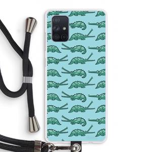 CaseCompany Kroko: Samsung Galaxy A71 Transparant Hoesje met koord