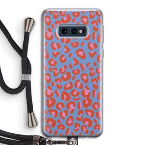 CaseCompany Leopard blue: Samsung Galaxy S10e Transparant Hoesje met koord