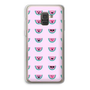 CaseCompany Smiley watermeloenprint: Samsung Galaxy A8 (2018) Transparant Hoesje