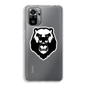 CaseCompany Angry Bear (white): Xiaomi Redmi Note 10S Transparant Hoesje