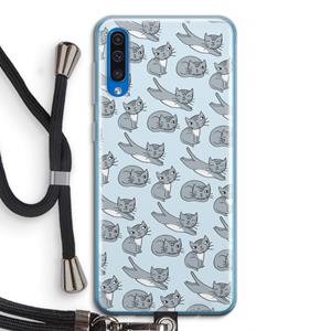 CaseCompany Poezen: Samsung Galaxy A50 Transparant Hoesje met koord