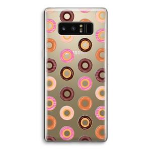 CaseCompany Donuts: Samsung Galaxy Note 8 Transparant Hoesje